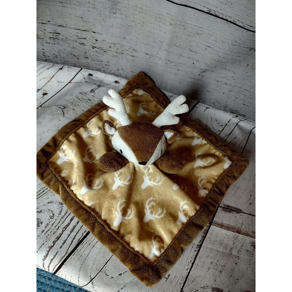 Levtex Deer Brown White Tan Baby Security Blanket Lovey - Picture 1 of 7